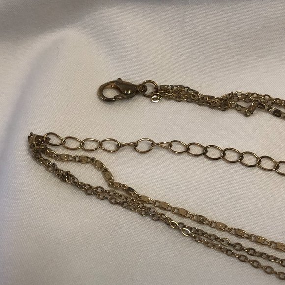 Altar'd State 3 Strand Gold Plated Pendant Necklace Jewelry Women Teen - Picture 7 of 9